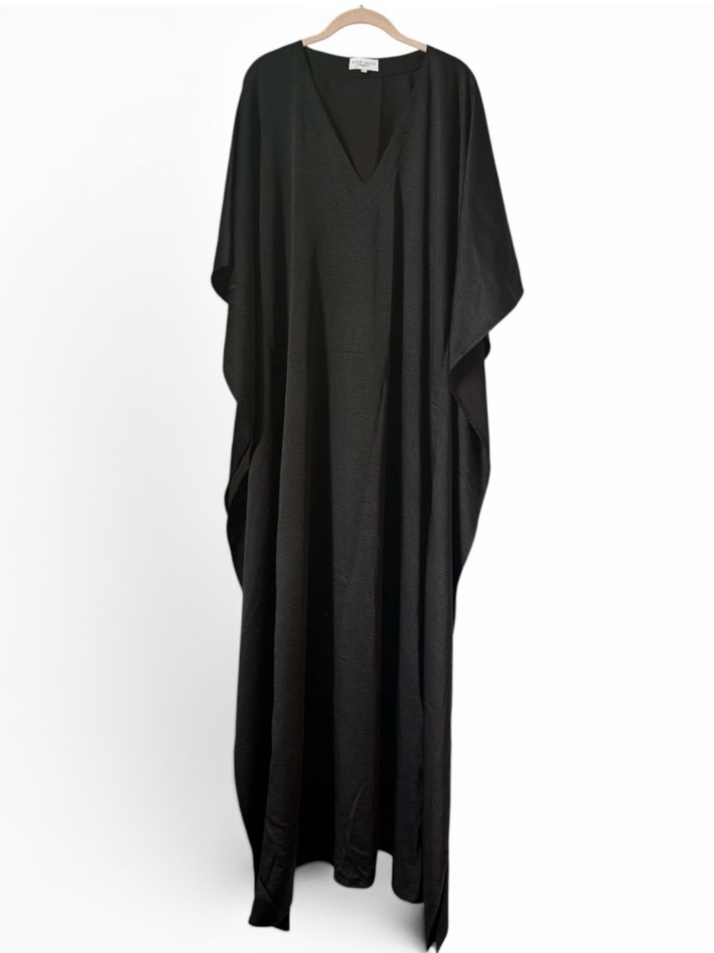 Ripley Rader Satin Crepe Caftan blk size L - Picture 2 of 5